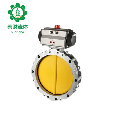 AT气动铝合金粉尘蝶阀__善财流体sudhanafluid