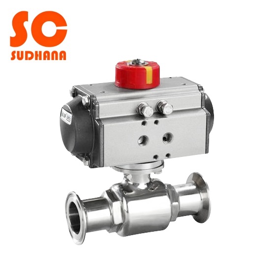 Pneumatic sanitary ball valve