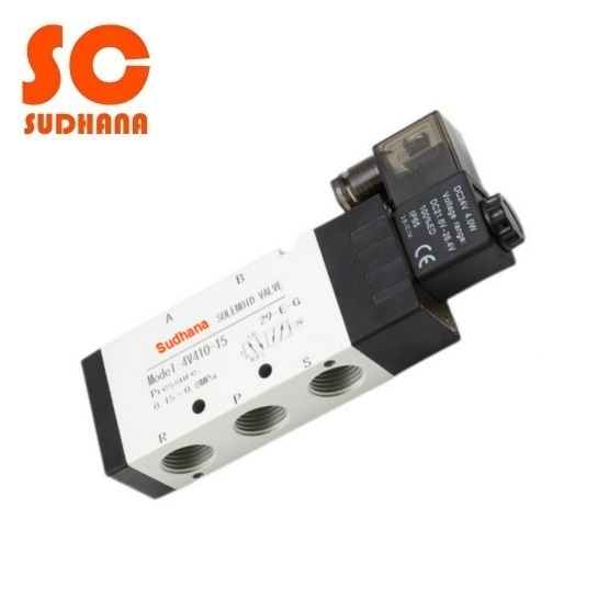 Two five-way reversing solenoid valve